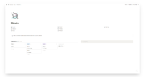 template notion pour les étudiants : page mémoire