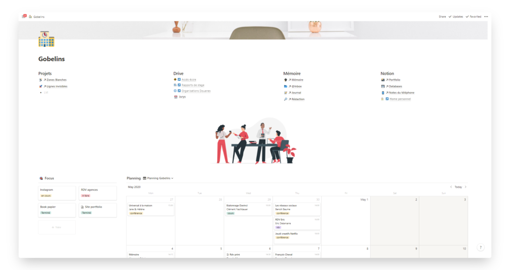 Un template Notion pour les étudiants, en français, complet et gratuit
